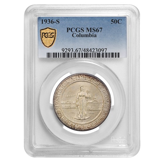 1936-S Columbia, SC Half Dollar MS-67 PCGS 1936-S Columbia, SC Half Dollar MS-67 PCGS