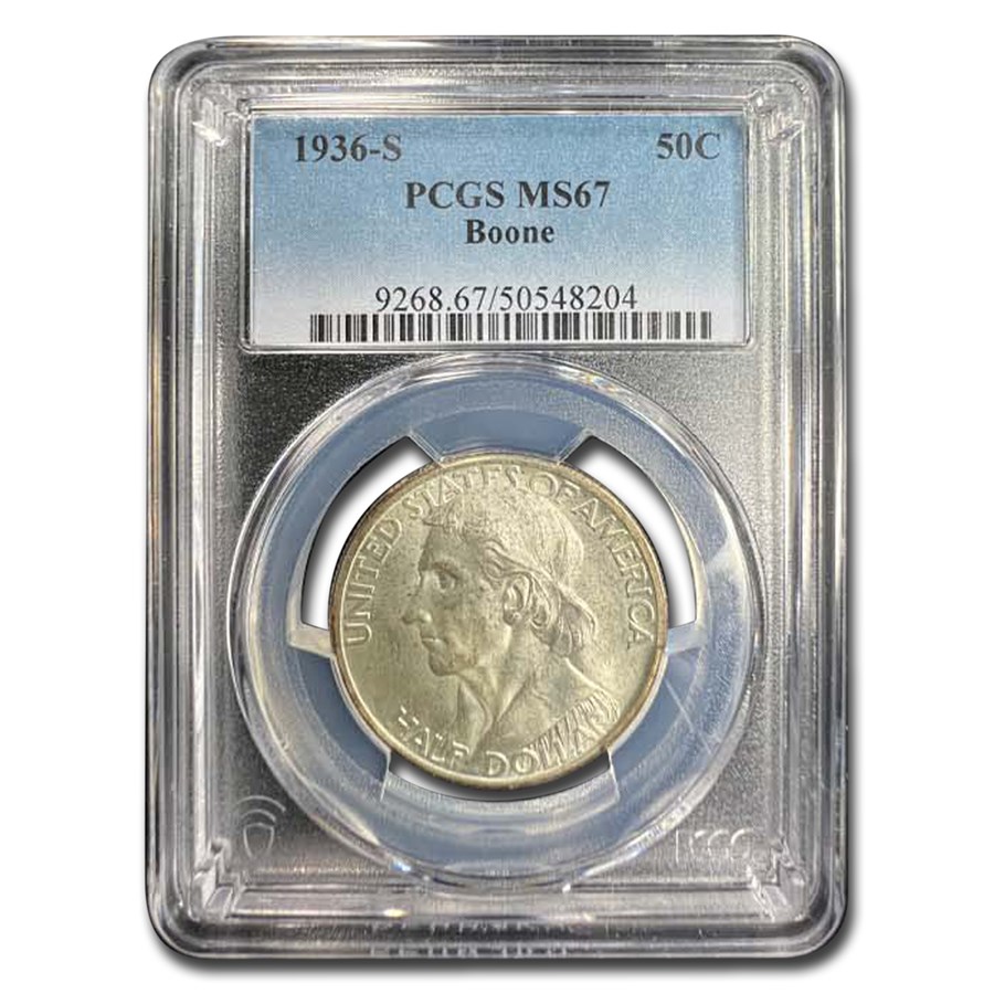 1936-S Daniel Boone Bicentennial Half Dollar MS-67 PCGS