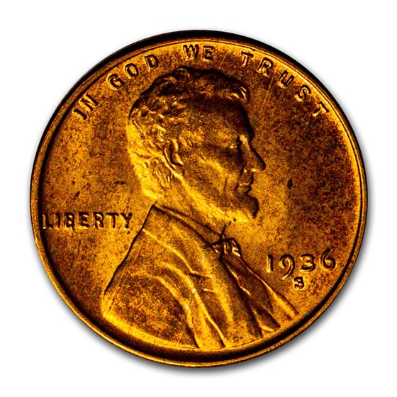 1936-S Lincoln Cent BU (Red) 1936-S Lincoln Cent BU (Red)