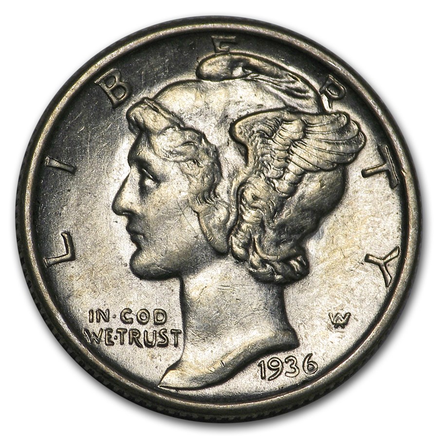 1936-S Mercury Dime AU