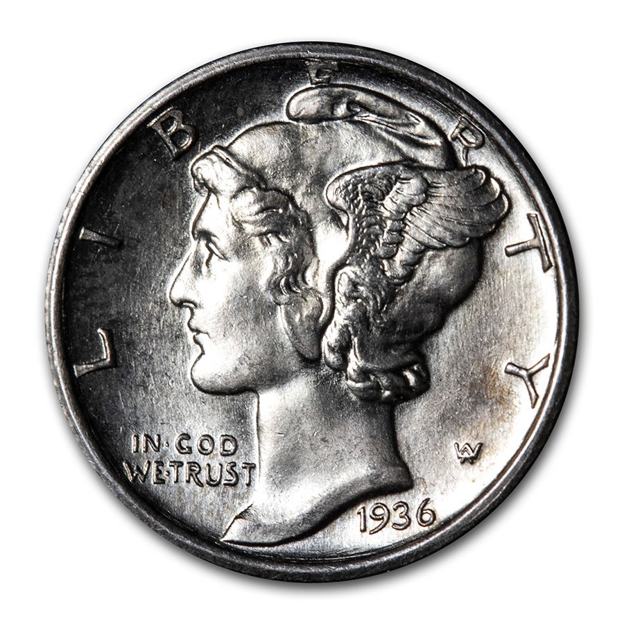 1936-S Mercury Dime BU