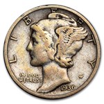 1936-S Mercury Dime Good/VF