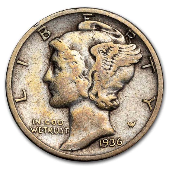1936-S Mercury Dime Good/VF