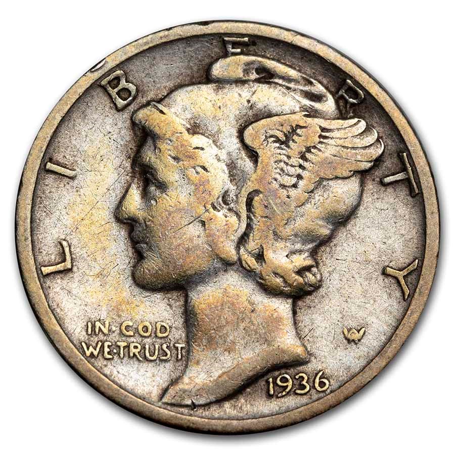 1936-S Mercury Dime Good/VF