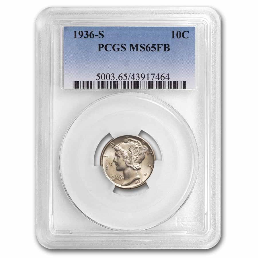 1936-S Mercury Dime MS-65 PCGS (FB)