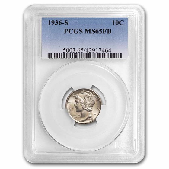 1936-S Mercury Dime MS-65 PCGS (FB) 1936-S Mercury Dime MS-65 PCGS (FB)