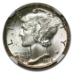 1936-S Mercury Dime MS-66 NGC (FB)