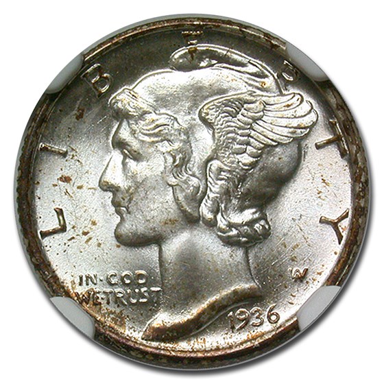 1936-S Mercury Dime MS-66 NGC (FB) 1936-S Mercury Dime MS-66 NGC (FB)