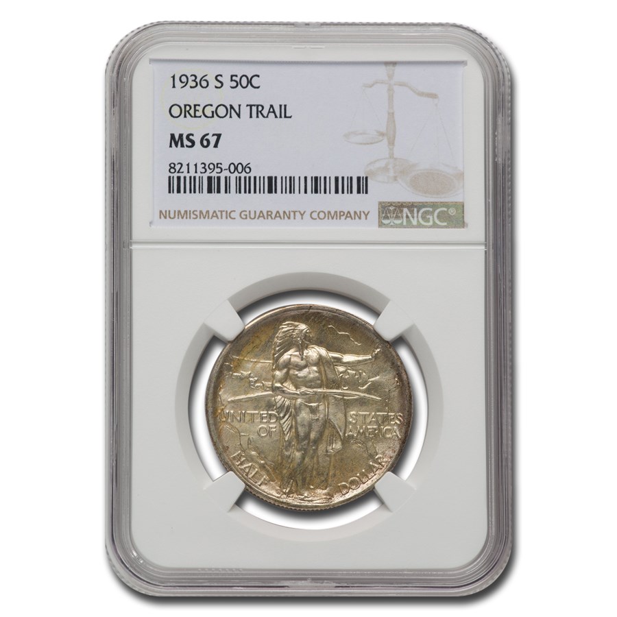 1936-S Oregon Trail Commemorative Half Dollar MS-67 NGC