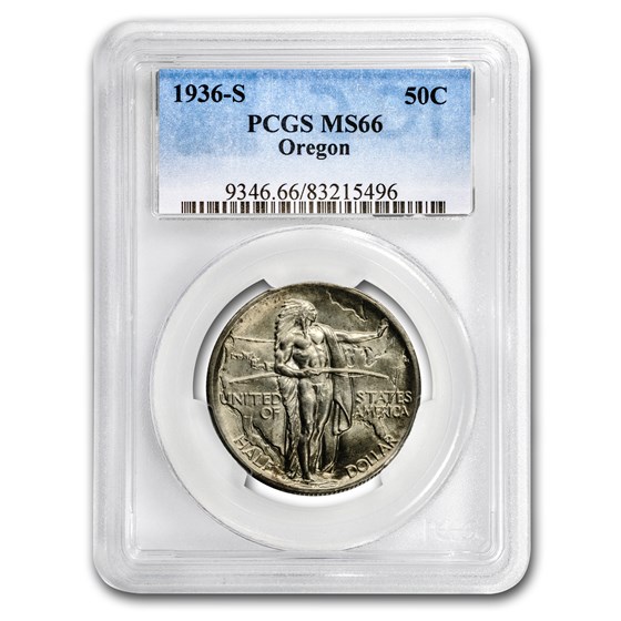 1936-S Oregon Trail Memorial Half Dollar MS-66 PCGS 1936-S Oregon Trail Memorial Half Dollar MS-66 PCGS