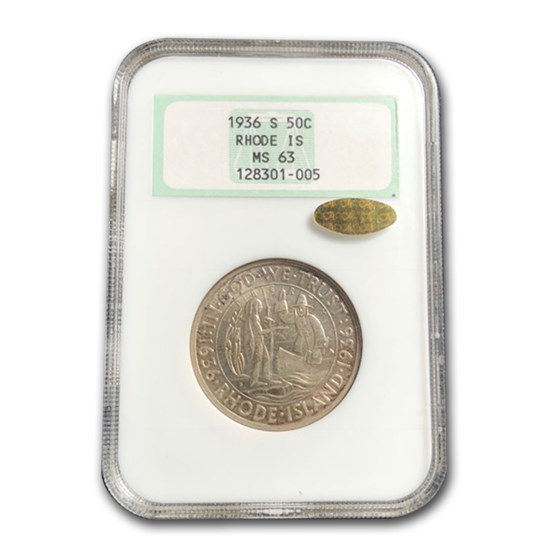 1936-S Rhode Island Half Dollar MS-63 NGC CAC 1936-S Rhode Island Half Dollar MS-63 NGC CAC