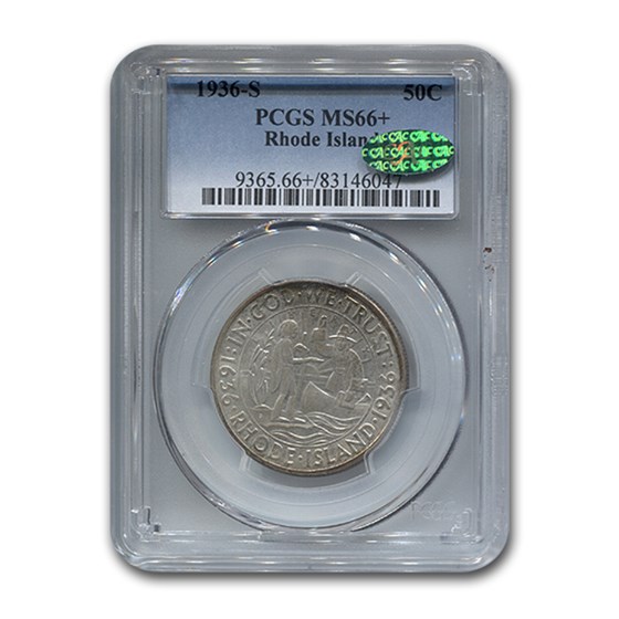 1936-S Rhode Island Half Dollar MS-66+ PCGS CAC 1936-S Rhode Island Half Dollar MS-66+ PCGS CAC