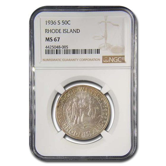 1936-S Rhode Island Half Dollar MS-67 Star NGC 1936-S Rhode Island Half Dollar MS-67 Star NGC