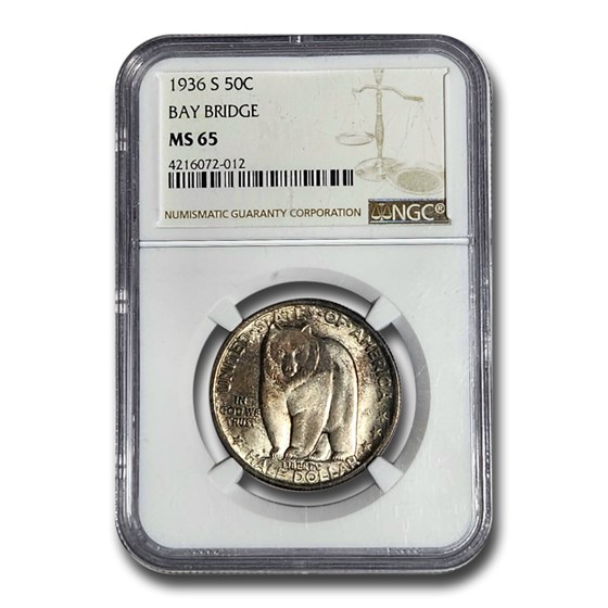 1936-S San Bay Bridge Half Dollar MS-65 NGC 1936-S San Bay Bridge Half Dollar MS-65 NGC