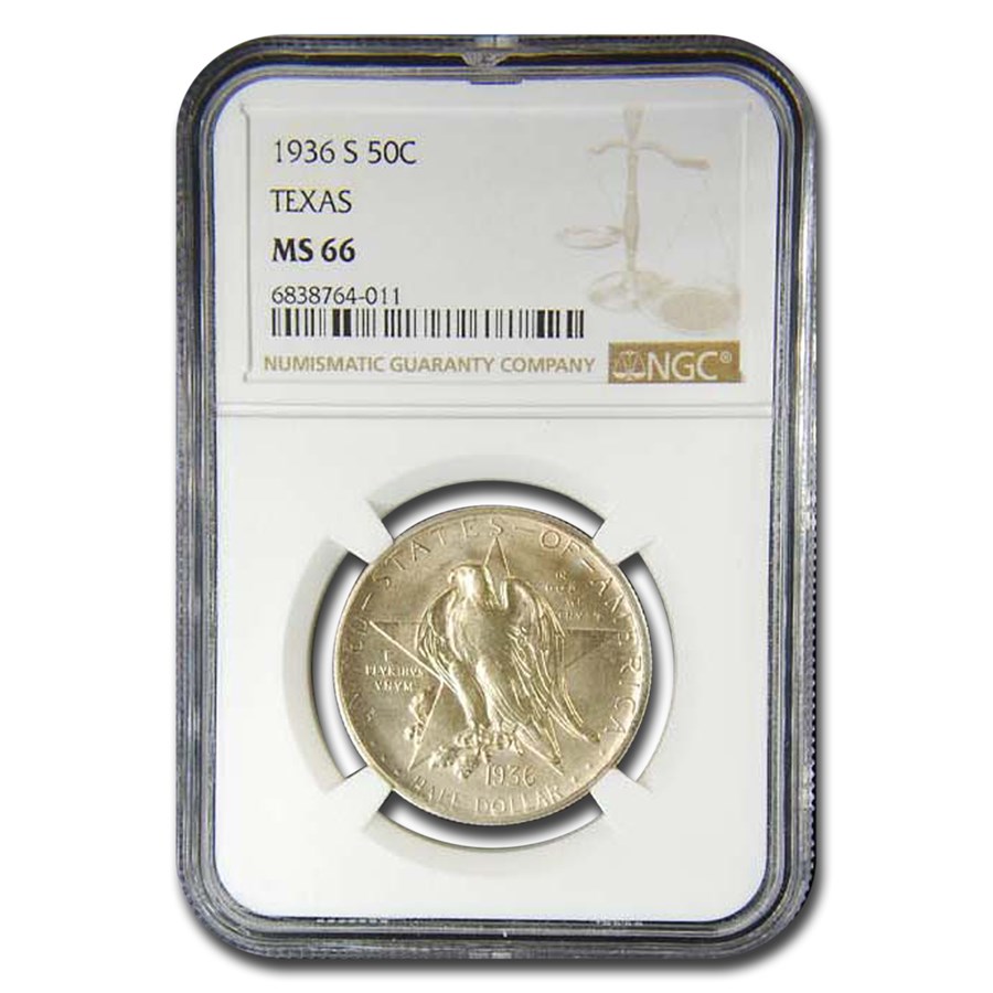 1936-S Texas Centennial Commemorative Half Dollar MS-66 NGC