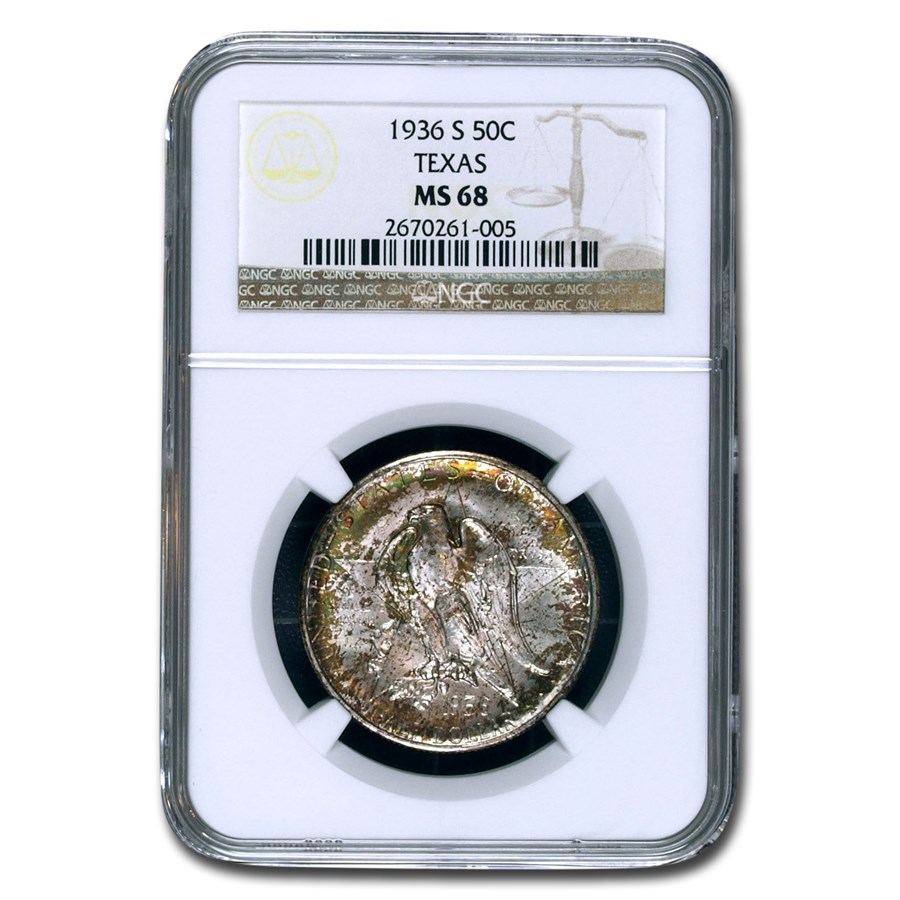 Buy 1936-S Texas Centennial Commemorative Half Dollar MS-68 NGC | APMEX