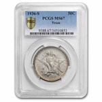 1936-S Texas Independence Centennial Commem Half MS-67 PCGS