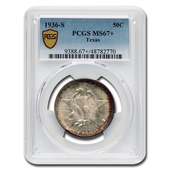 1936-S Texas Independence Centennial Commem Half MS-67+ PCGS 1936-S Texas Independence Centennial Commem Half MS-67+ PCGS