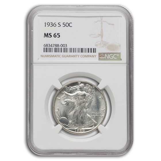 1936-S Walking Liberty Half Dollar MS-65 NGC 1936-S Walking Liberty Half Dollar MS-65 NGC