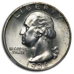 1936-S Washington Quarter MS-64 NGC