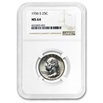 1936-S Washington Quarter MS-64 NGC