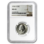 1936-S Washington Quarter MS-65 NGC