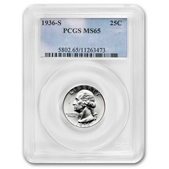 1936-S Washington Quarter MS-65 PCGS 1936-S Washington Quarter MS-65 PCGS