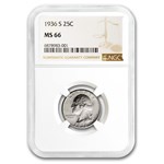 1936-S Washington Quarter MS-66 NGC