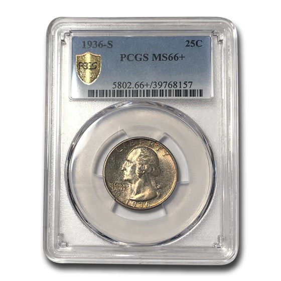1936-S Washington Quarter MS-66+ PCGS 1936-S Washington Quarter MS-66+ PCGS
