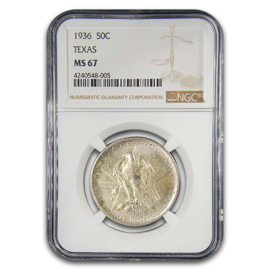 1936 Texas Centennial Commemorative Half Dollar MS-67 NGC