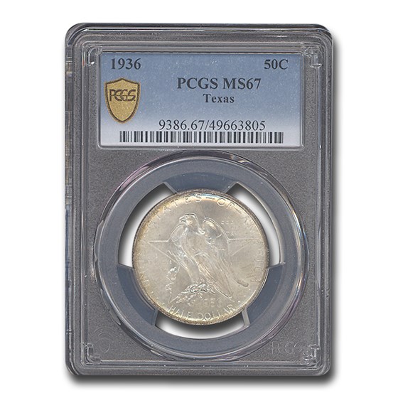 1936 Texas Independence Centennial Commemorative Half MS-67 PCGS 1936 Texas Independence Centennial Commemorative Half MS-67 PCGS