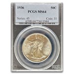 1936 Walking Liberty Half Dollar MS-64 PCGS