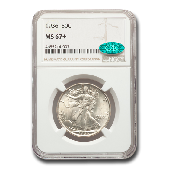 1936 Walking Liberty Half Dollar MS-67+ NGC CAC 1936 Walking Liberty Half Dollar MS-67+ NGC CAC