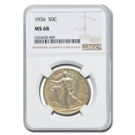 1936 Walking Liberty Half Dollar MS-68 NGC 1936 Walking Liberty Half Dollar MS-68 NGC