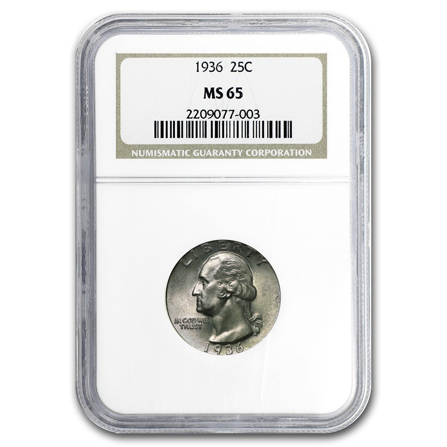 1936 Washington Quarter MS-65 NGC