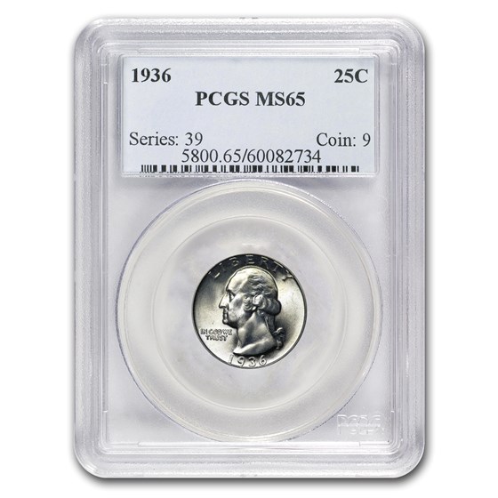 1936 Washington Quarter MS-65 PCGS 1936 Washington Quarter MS-65 PCGS