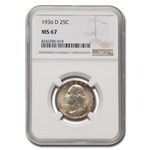 1936 Washington Quarter MS-67 NGC