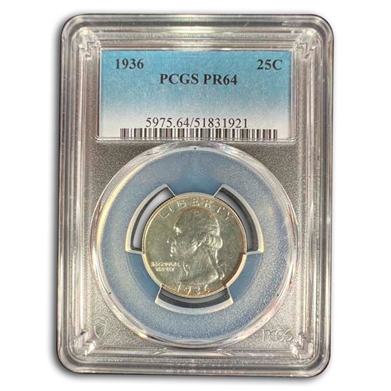 1936 Washington Quarter PR-64 PCGS 1936 Washington Quarter PR-64 PCGS