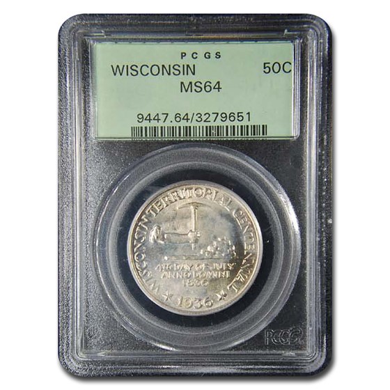 1936 Wisconsin Half Dollar MS-64 PCGS