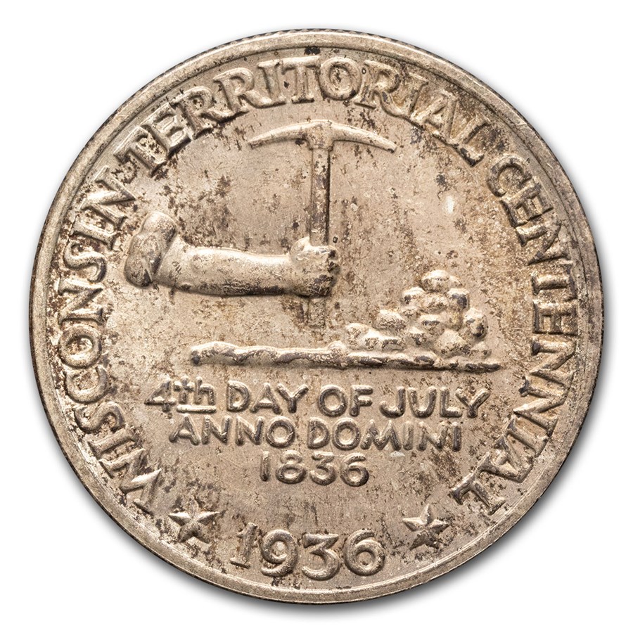 1936 Wisconsin Territorial Centennial Half BU (Toned)