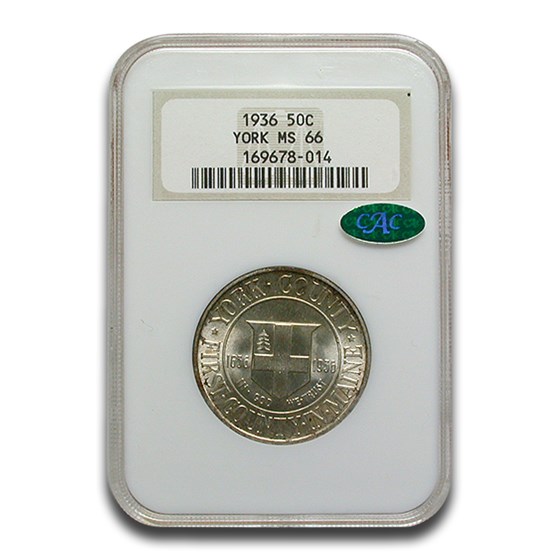 1936 York County, Maine Tercentenary Half Dollar MS-66 NGC CAC 1936 York County, Maine Tercentenary Half Dollar MS-66 NGC CAC