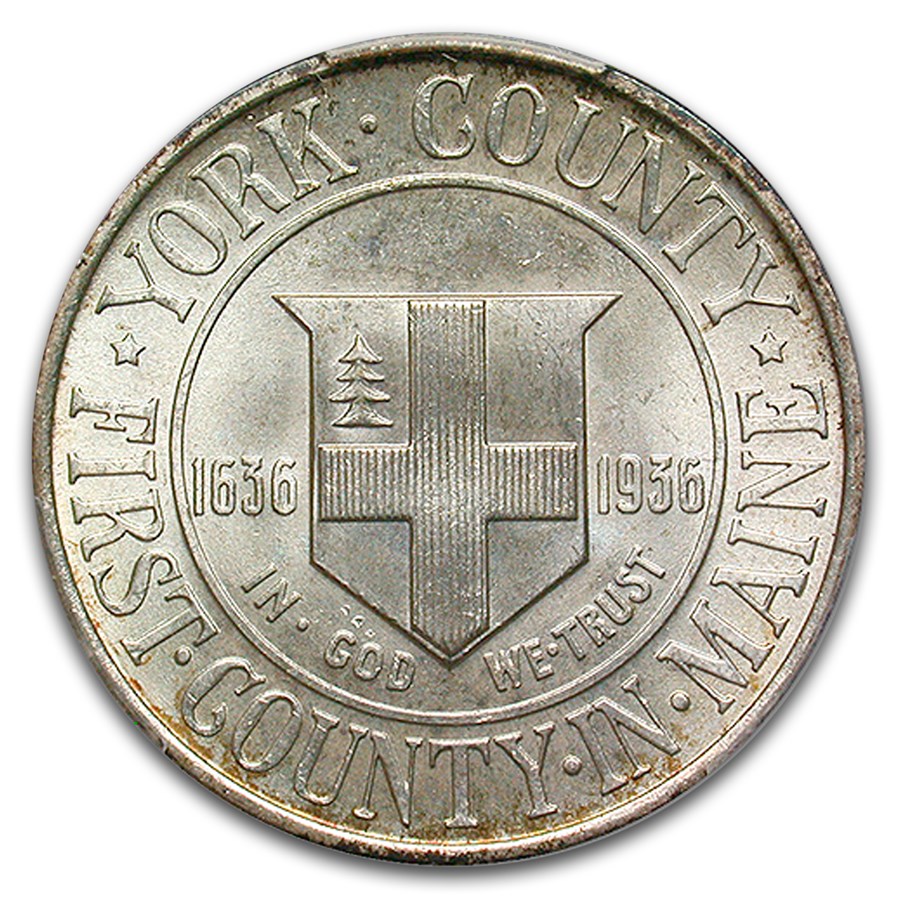 1936 York County, Maine Tercentenary Half Dollar MS-66 PCGS