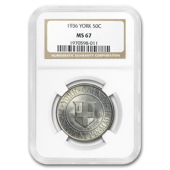 1936 York County, Maine Tercentenary Half Dollar MS-67 NGC CAC 1936 York County, Maine Tercentenary Half Dollar MS-67 NGC CAC