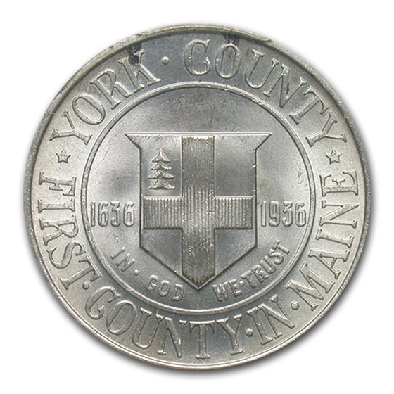 1936 York County, Maine Tercentenary Half MS-66+ PCGS 1936 York County, Maine Tercentenary Half MS-66+ PCGS