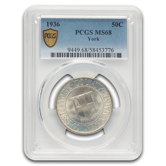 1936 York County, Maine Tercentenary Half MS-68 PCGS