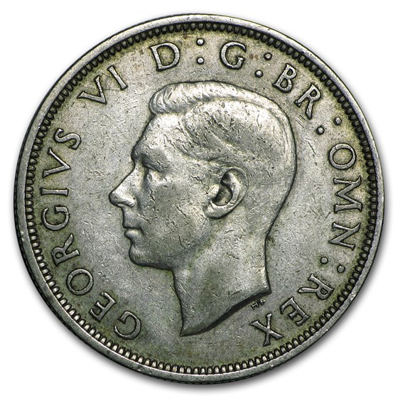 1937-1946 Great Britain Silver Half Crown George VI Avg Circ 1937-1946 Great Britain Silver Half Crown George VI Avg Circ