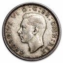 1937-1946 Great Britain Silver Shilling English Crest Avg Circ