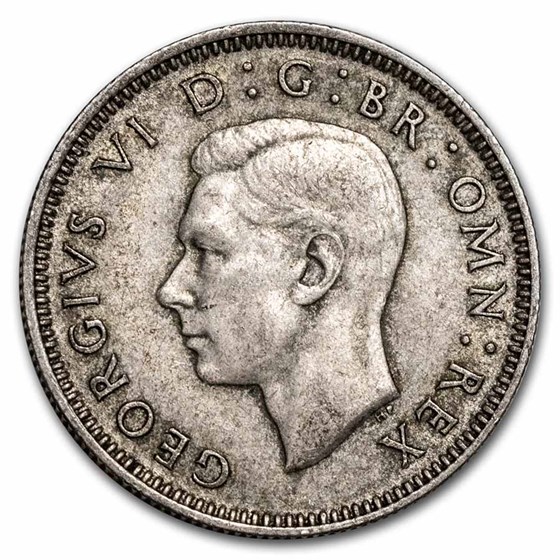 1937-1946 Great Britain Silver Shilling Scottish Crest Avg Circ 1937-1946 Great Britain Silver Shilling Scottish Crest Avg Circ