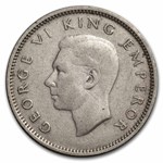 1937-1946 New Zealand Silver 6 Pence George VI Avg Circ