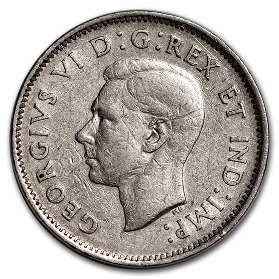 1937-1952 Canada 5 Cents George VI Avg Circ 1937-1952 Canada 5 Cents George VI Avg Circ